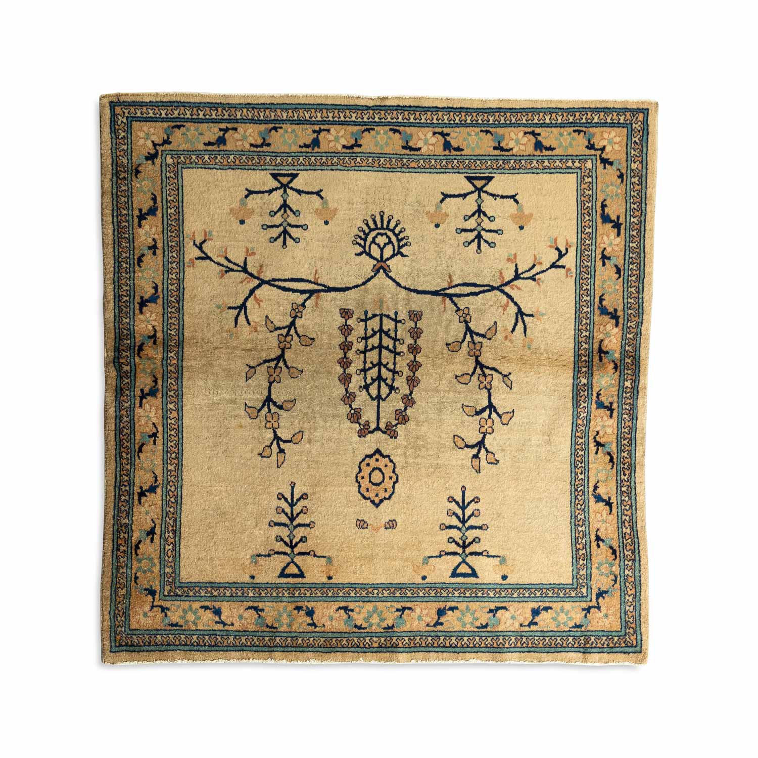 Antique Indian #106 Agra Cream Rug 4.2' x 5.4'