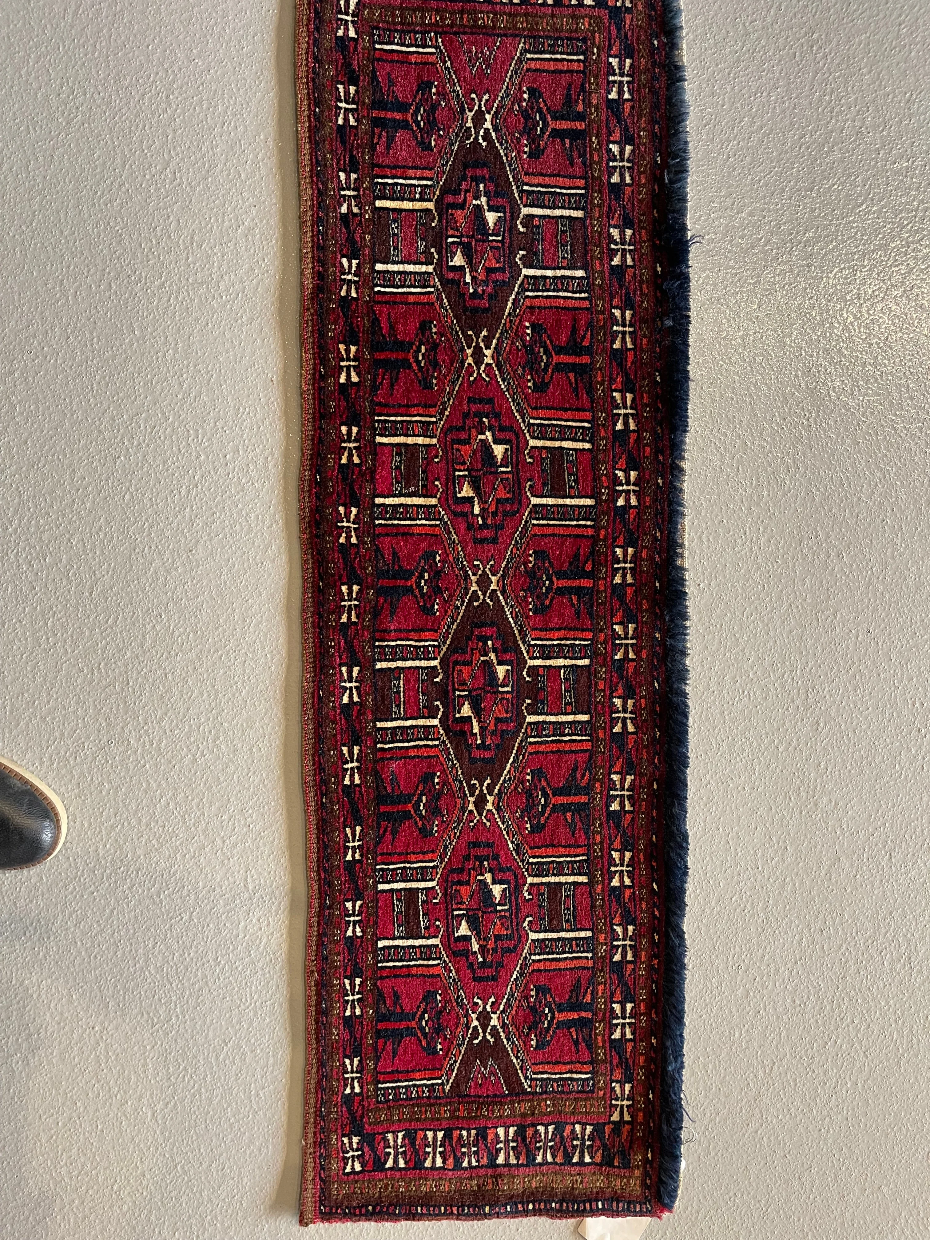 Antique Persian #108 Turkoman Red 4 x 1.2