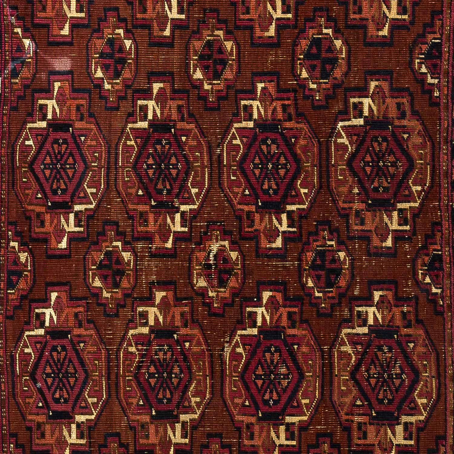 Antique Persian #114 Turkoman Rust Rug 3.3' x 4.10' - Image 3