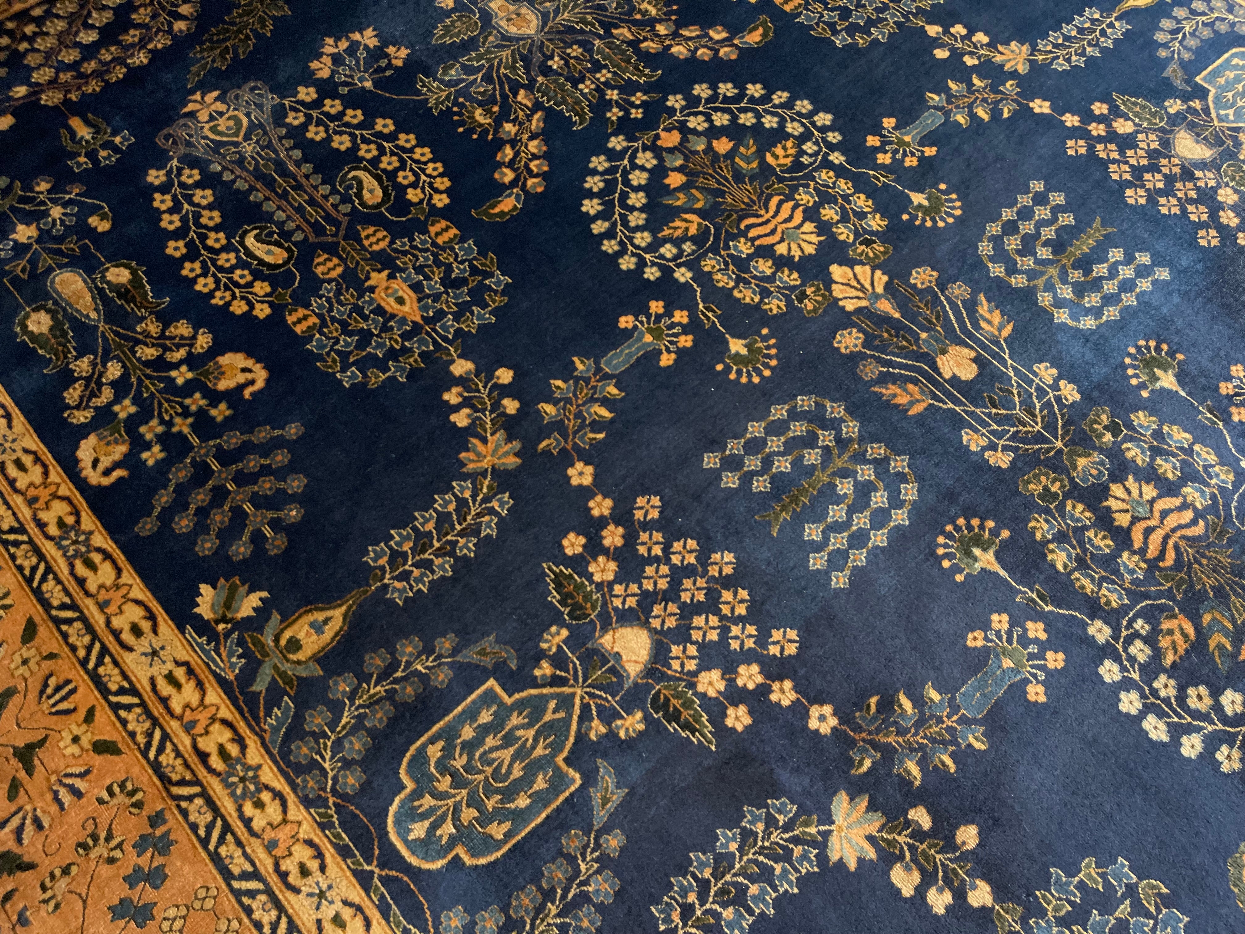 9' x 12' - Antique Indian #46 Agra Salmon Border - Image 5
