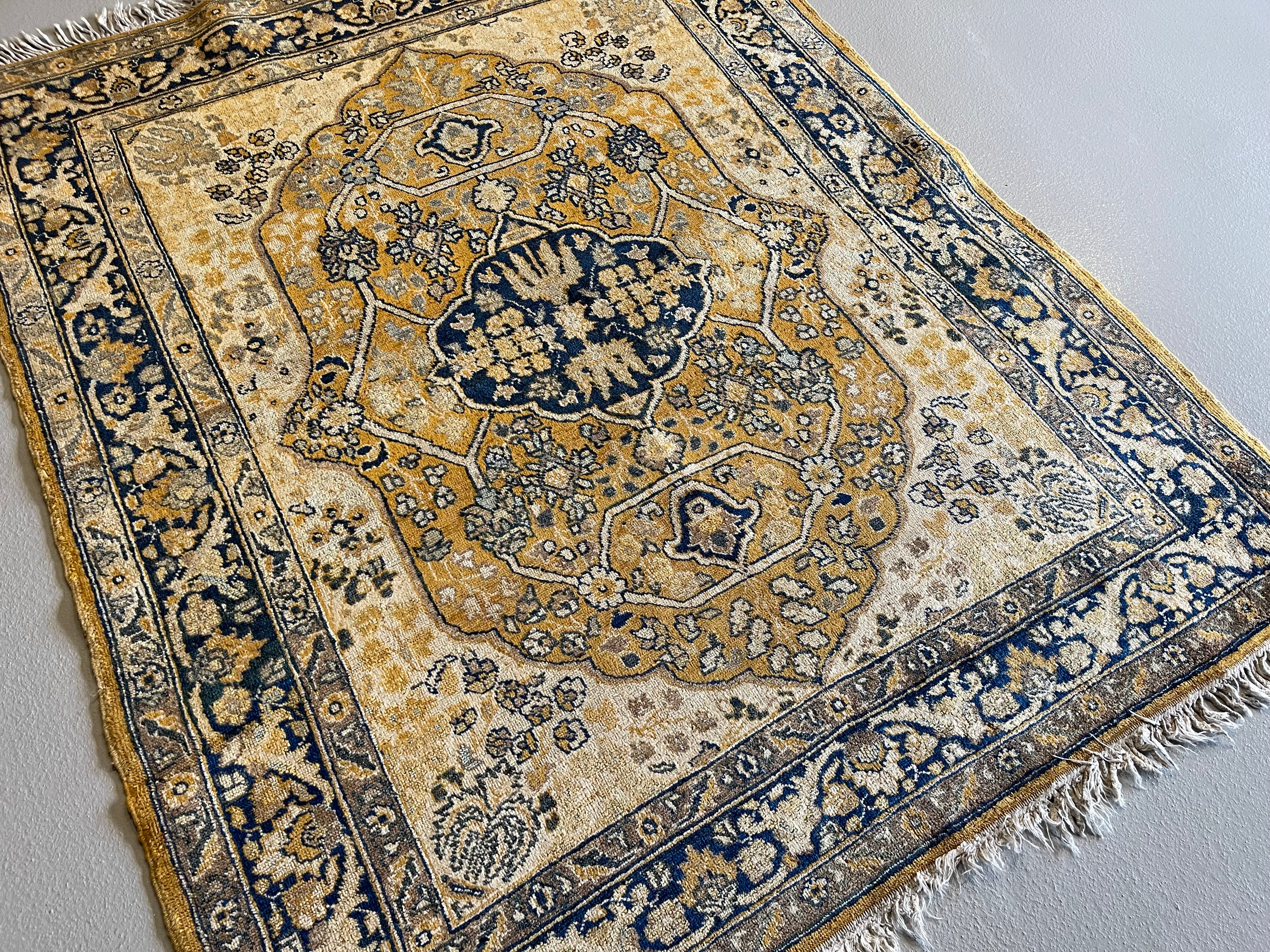 4.7' x 5.10' Antique Persian #69 Tabriz Gold Rug - Image 4