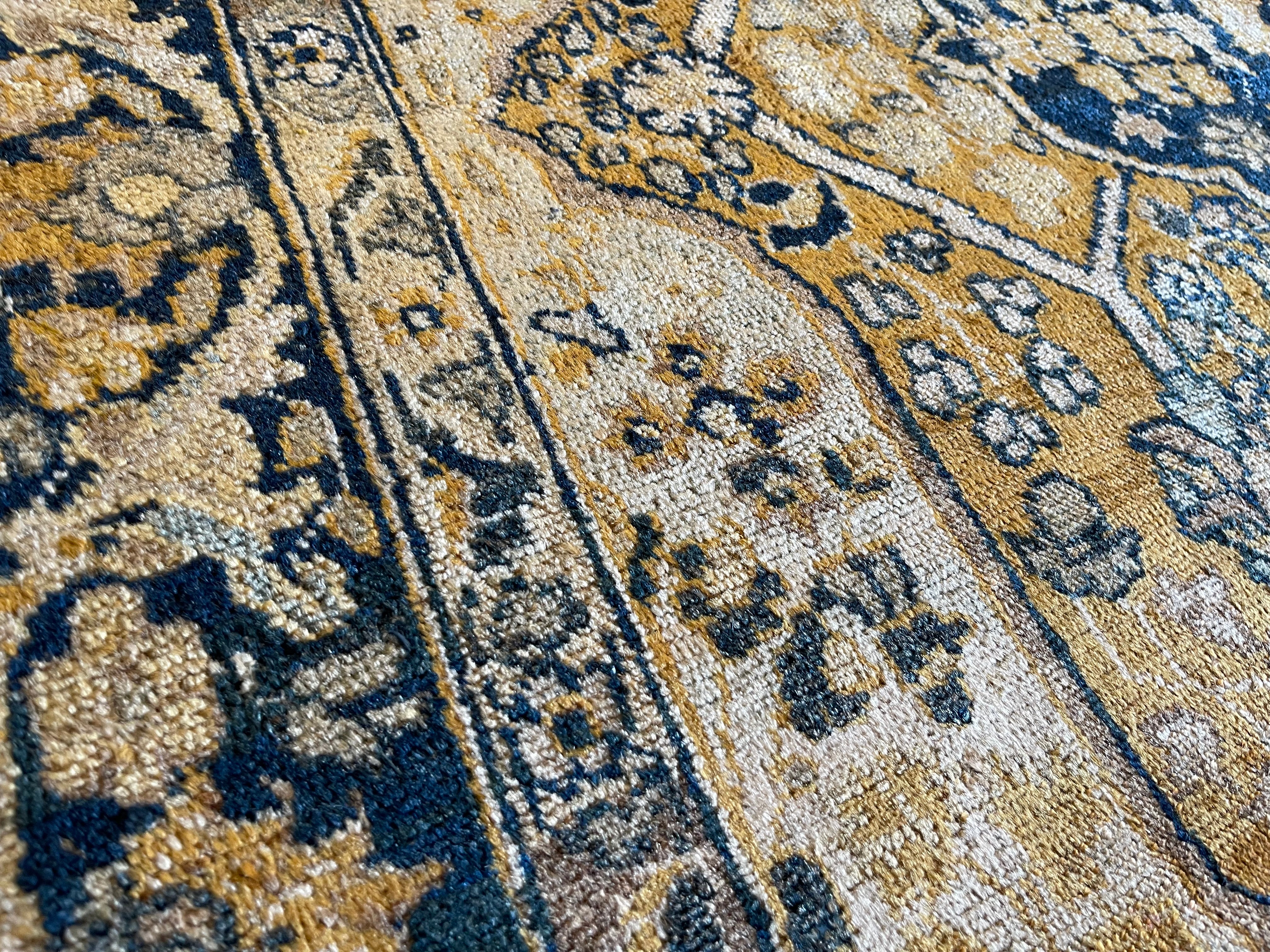 4.7' x 5.10' Antique Persian #69 Tabriz Gold Rug - Image 6