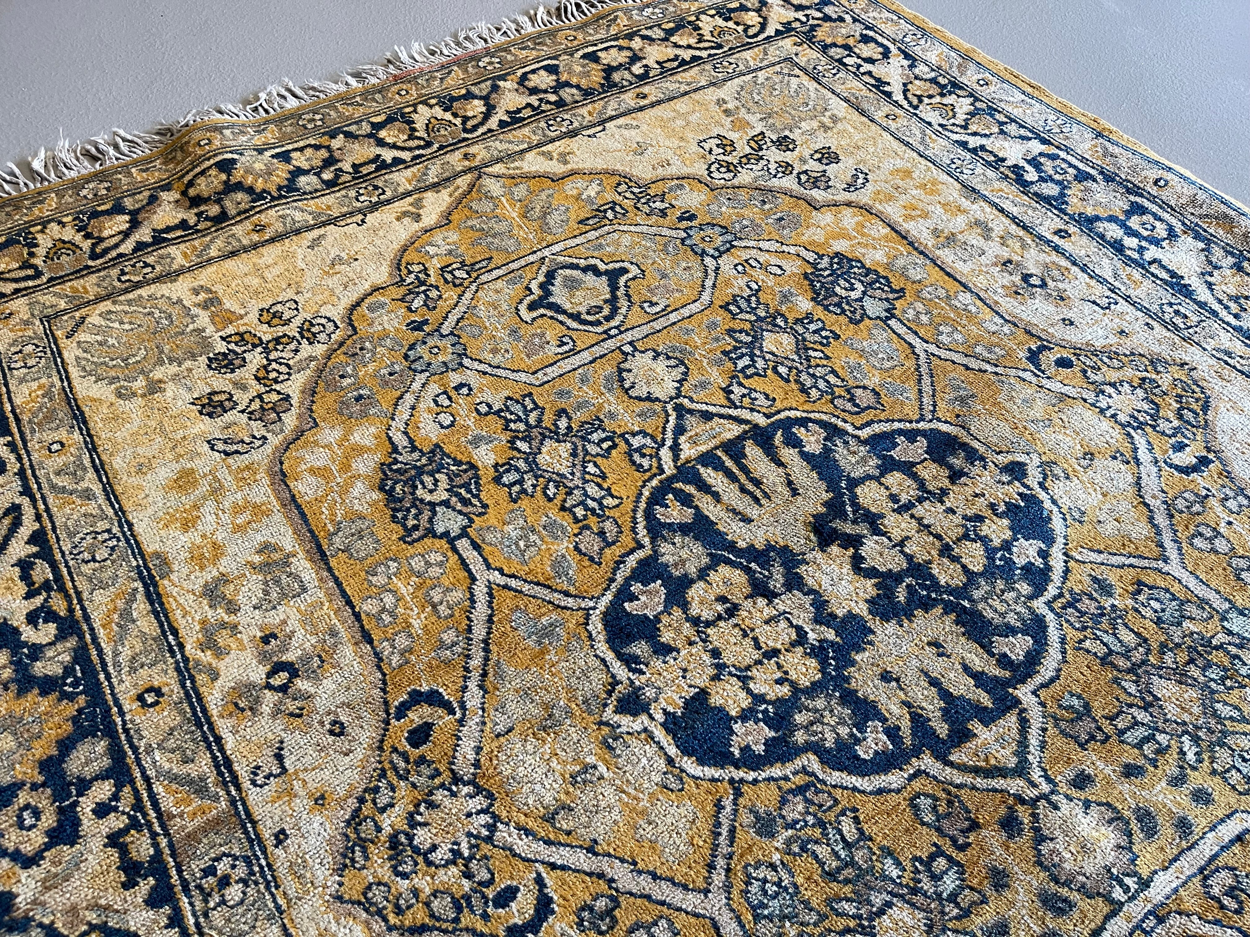 4.7' x 5.10' Antique Persian #69 Tabriz Gold Rug - Image 7