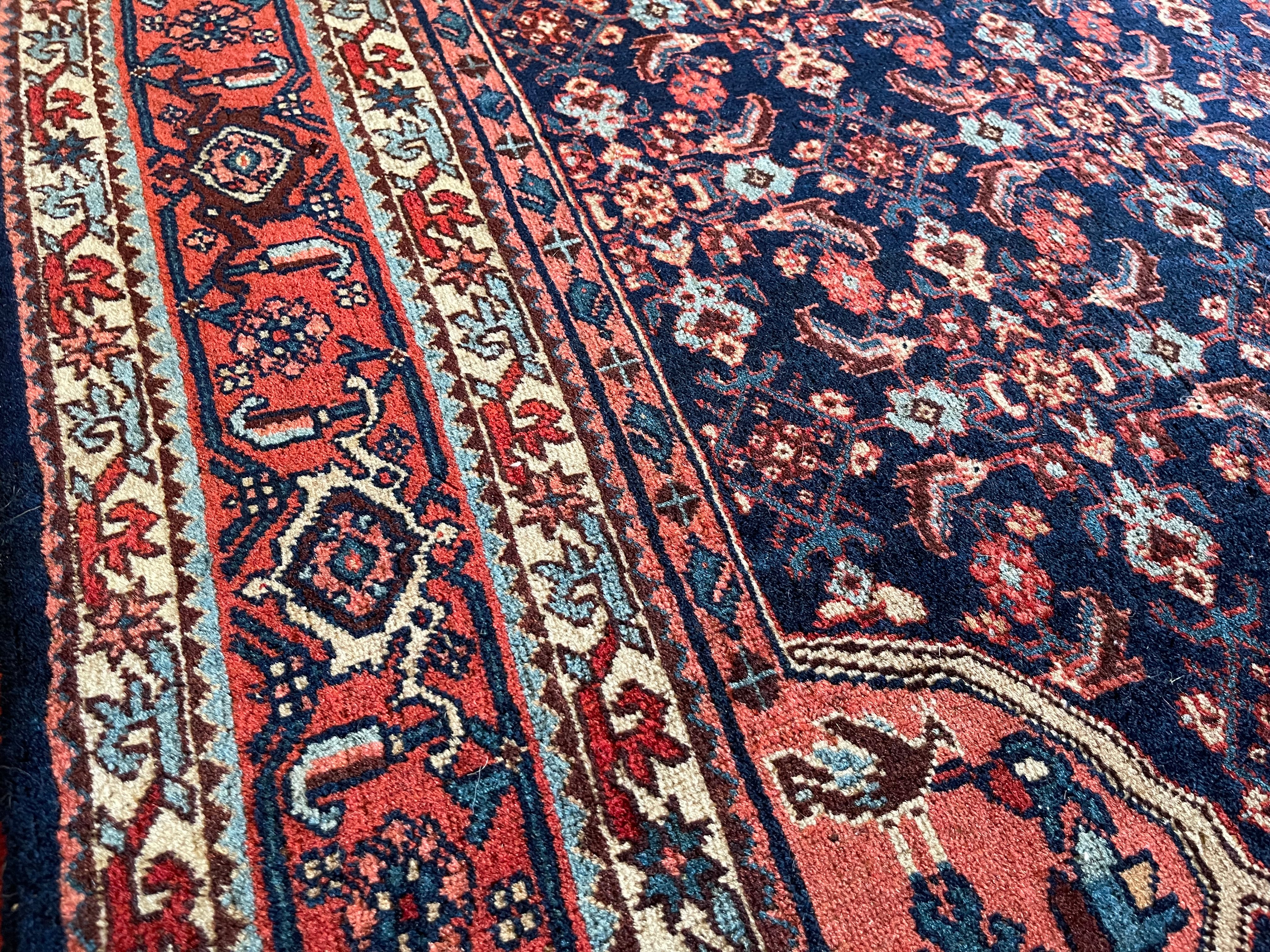 4.6' x 7.6' #83 Bijar Navy/Rust - Image 3