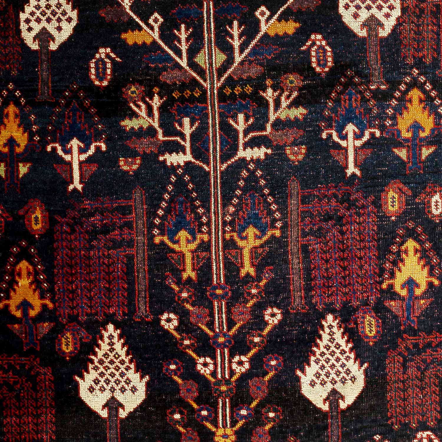 4.9' x 5.10' Antique Persian #86 Afshar Navy Rug - Image 3