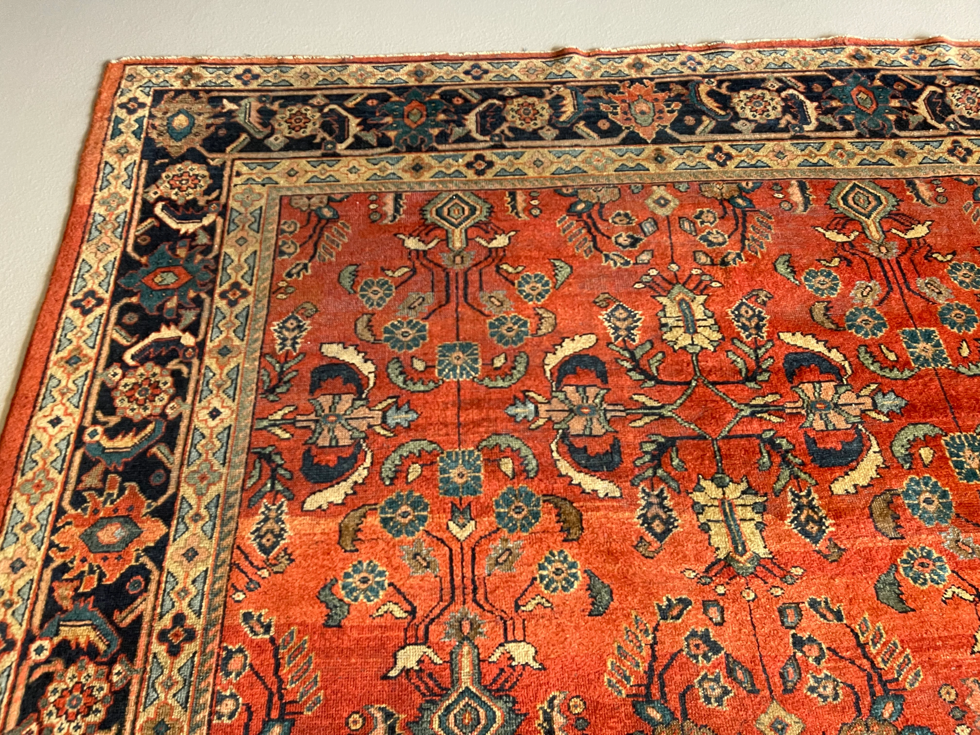 7.5' x 10.11' Antique Persian #85 Mahal Red - Image 4