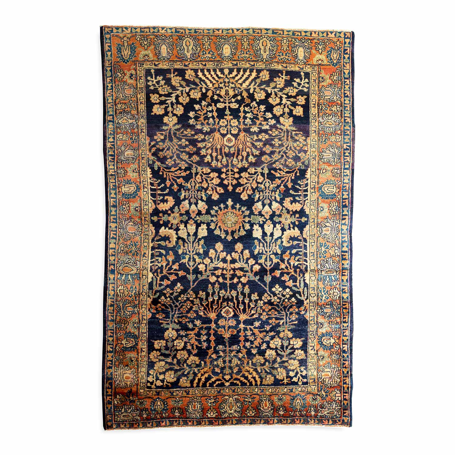 5.4' x 6.5' Antique Persian #87 Sarouk Navy Rug