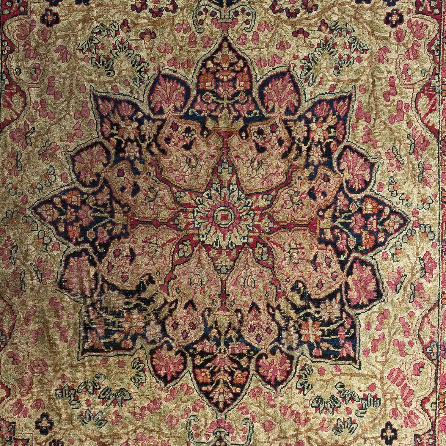4.0' x 5.11' Antique Persian #92 Lavar Kerman Beige Rug - Image 3