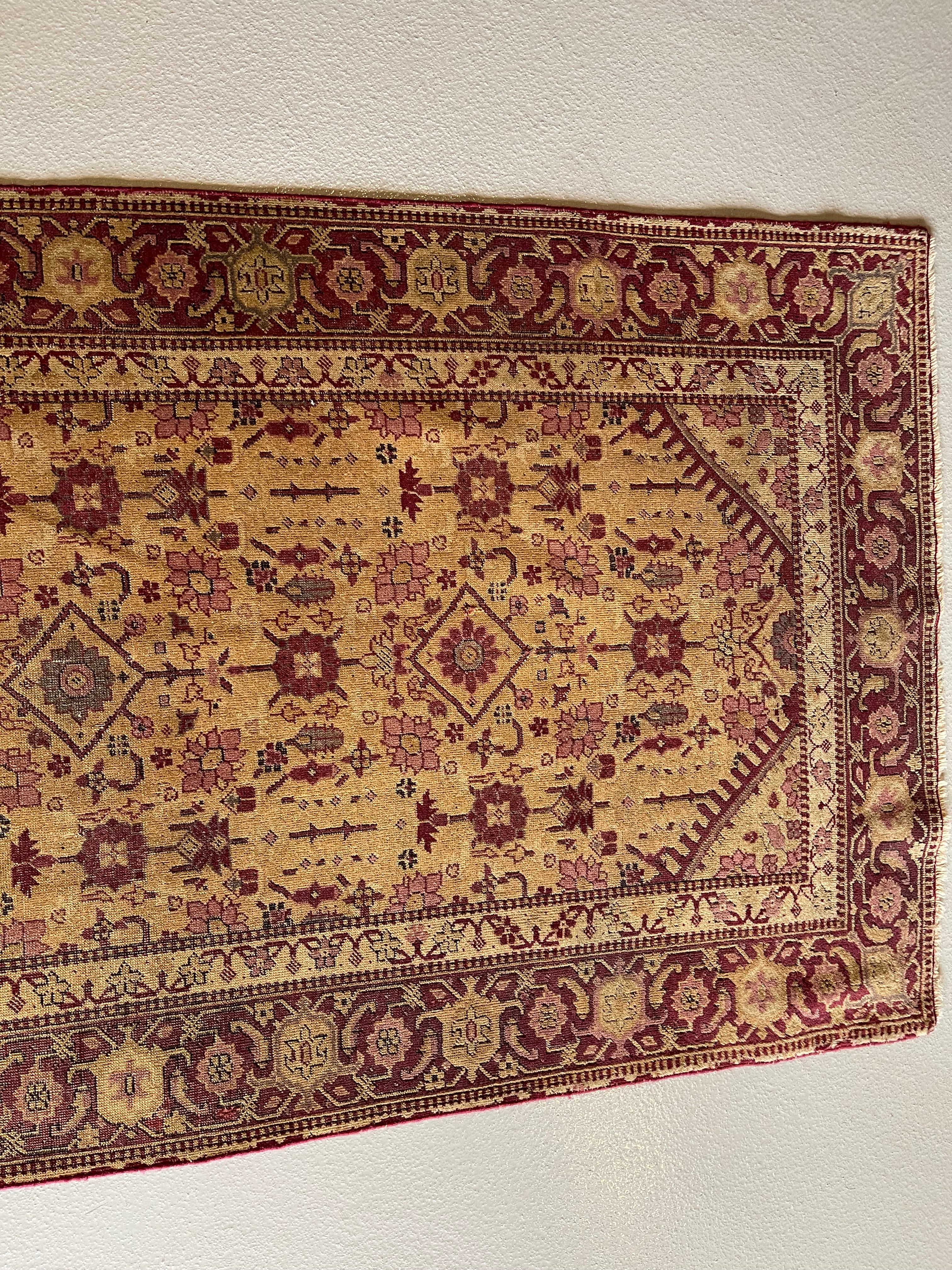 2.11' x 5.10' - Antique Indian #93 Agra Beige Rug - Image 6