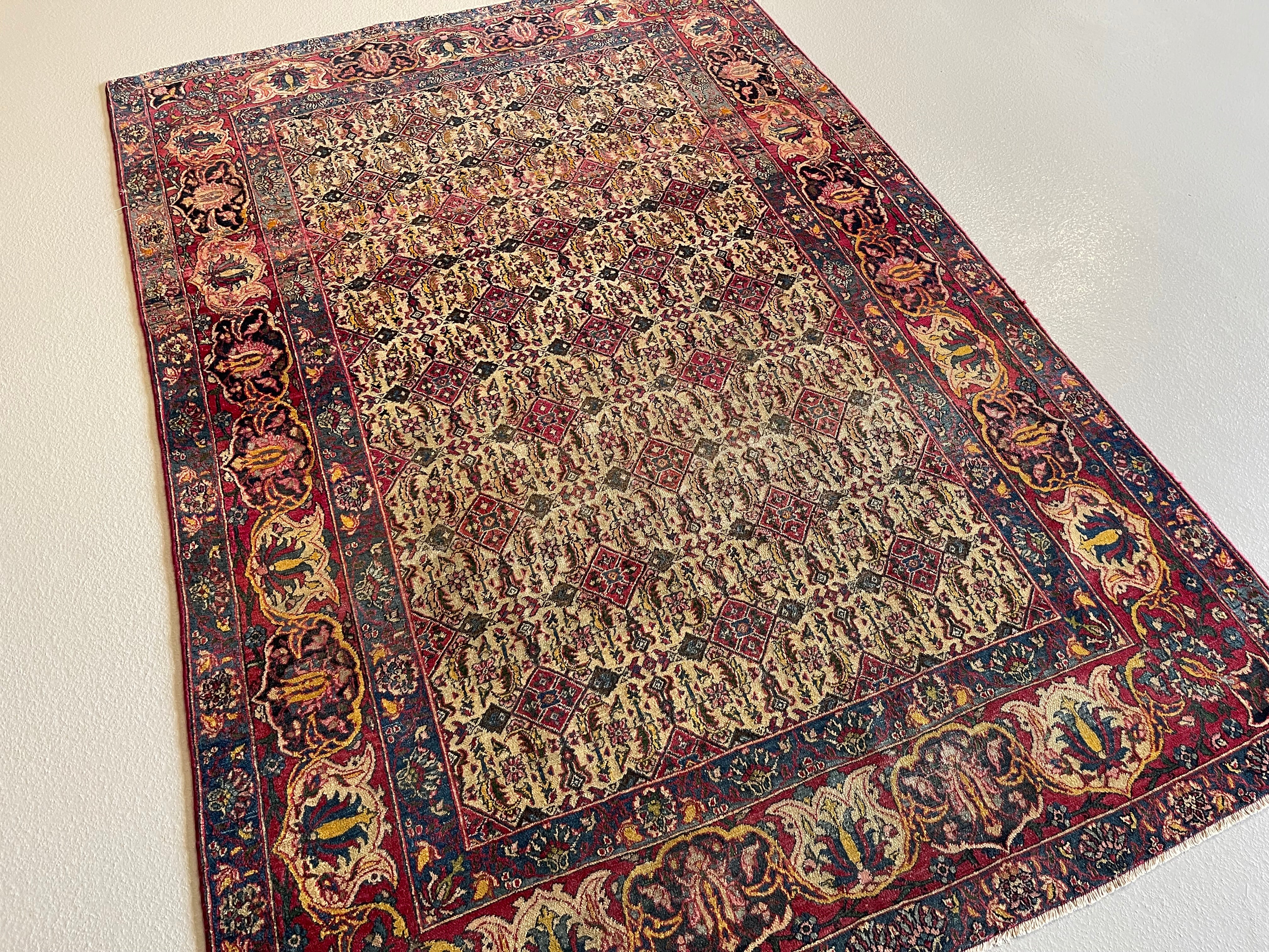 2.11' x 5.10' - Antique Indian #93 Agra Beige Rug - Image 7