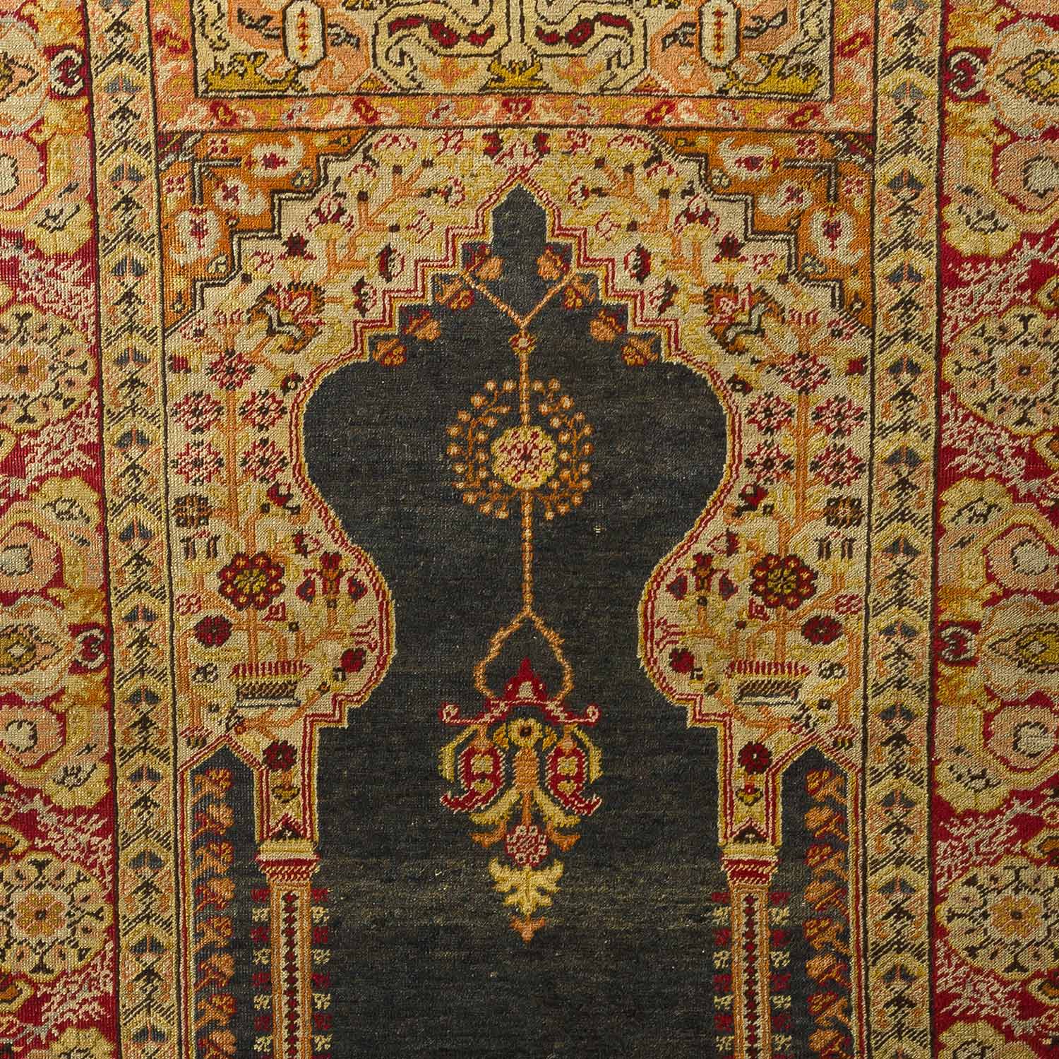 4.6' x 6.8' Antique Turkish #94 Sivas Navy Medallion Rug - Image 3
