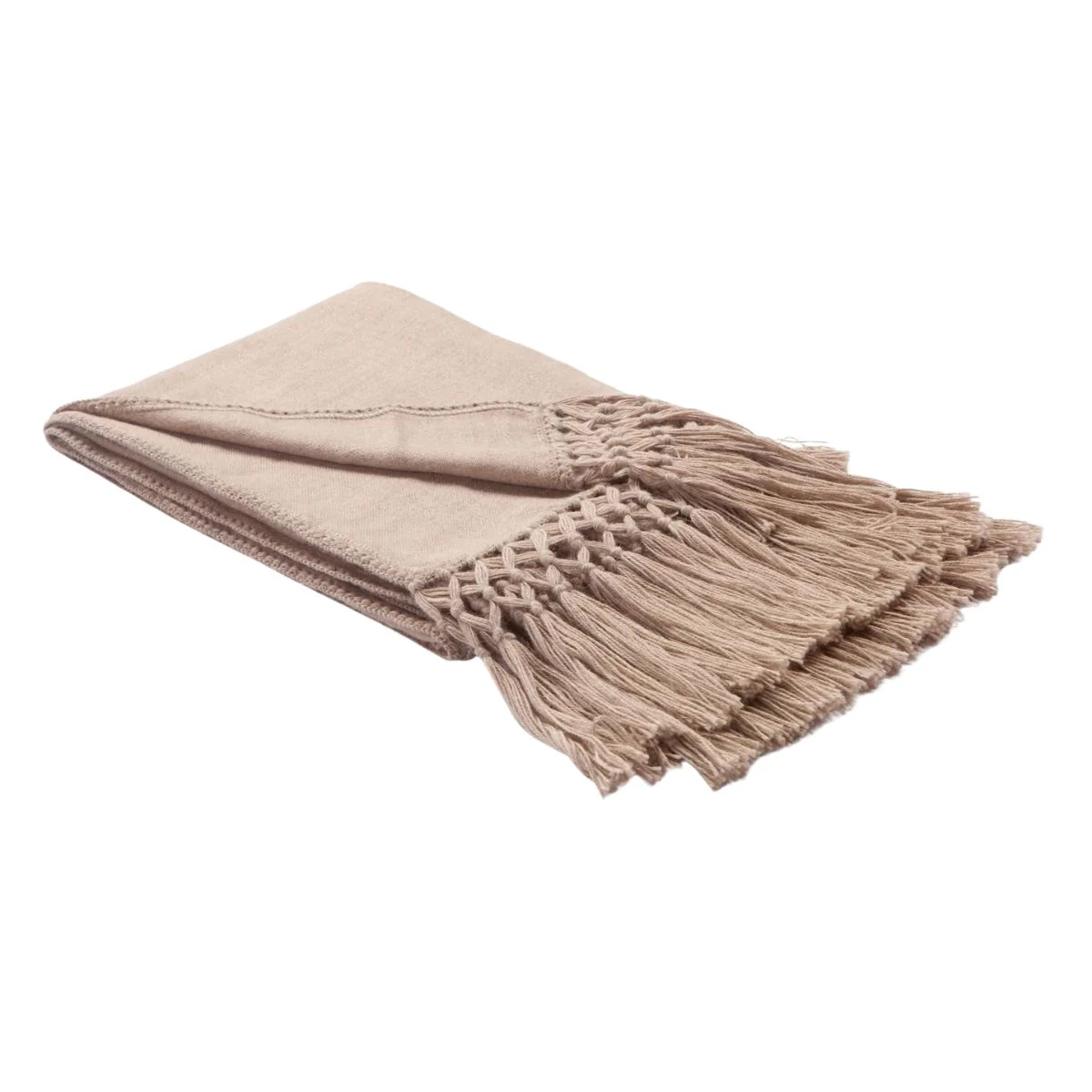 Baby Alpaca Woven Throw with Fringe Detail - Image 6