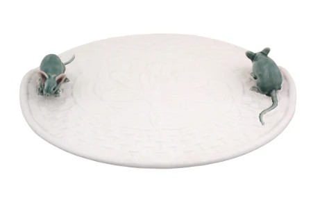 Bordallo White Cheese Tray with Natural Mouse