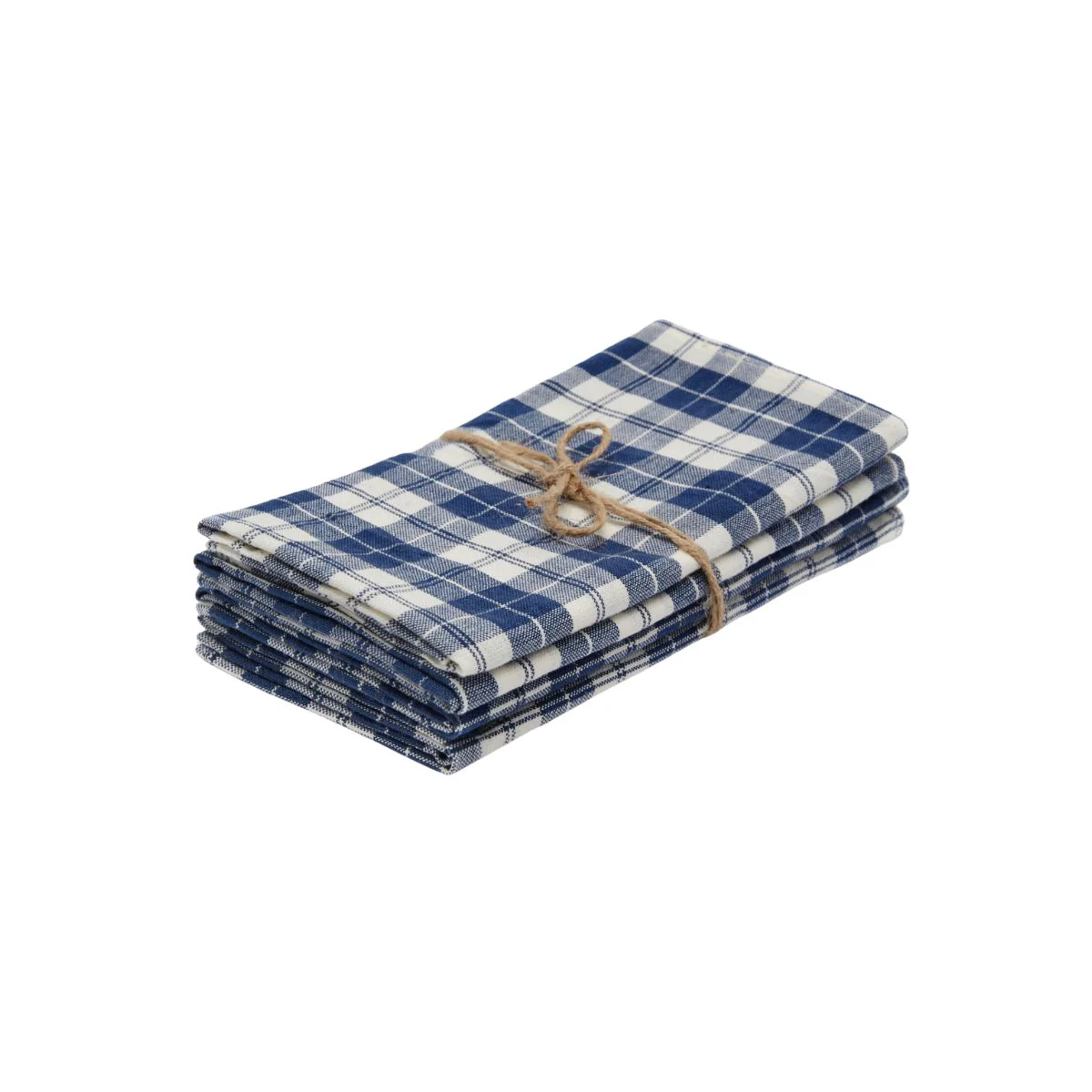 Heather Taylor Hand Woven Cotton Harbor Plaid Napkins, Set of 4 - Image 4