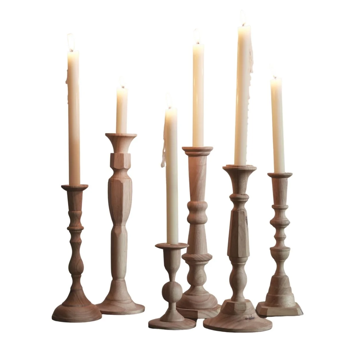 Georgian Wood Candlestick 13" - Image 2