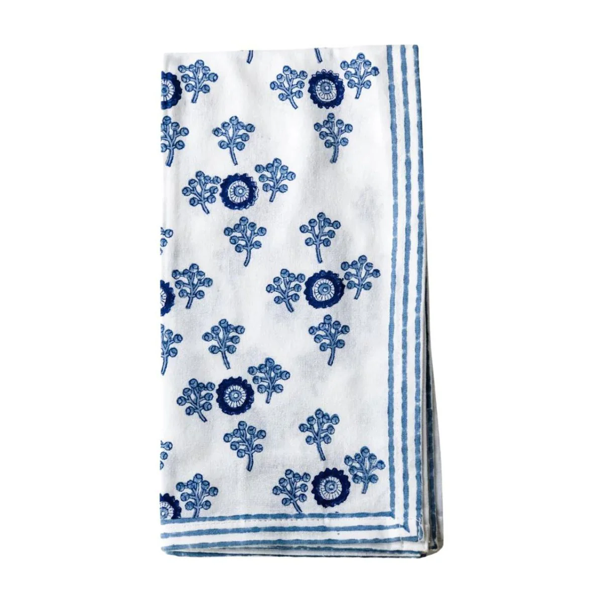 Hand Blocked Villa Petite Cotton Napkins, Set of 4