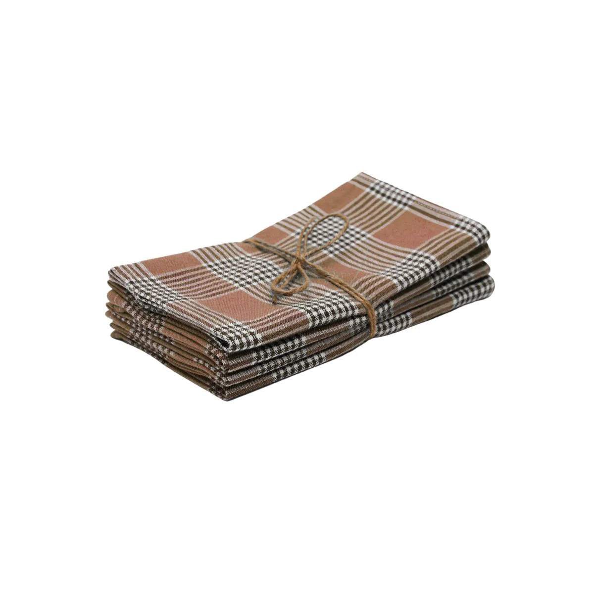Heather Taylor Hand Woven Cotton Glen Plaid Napkins, Set of 4 - Image 4