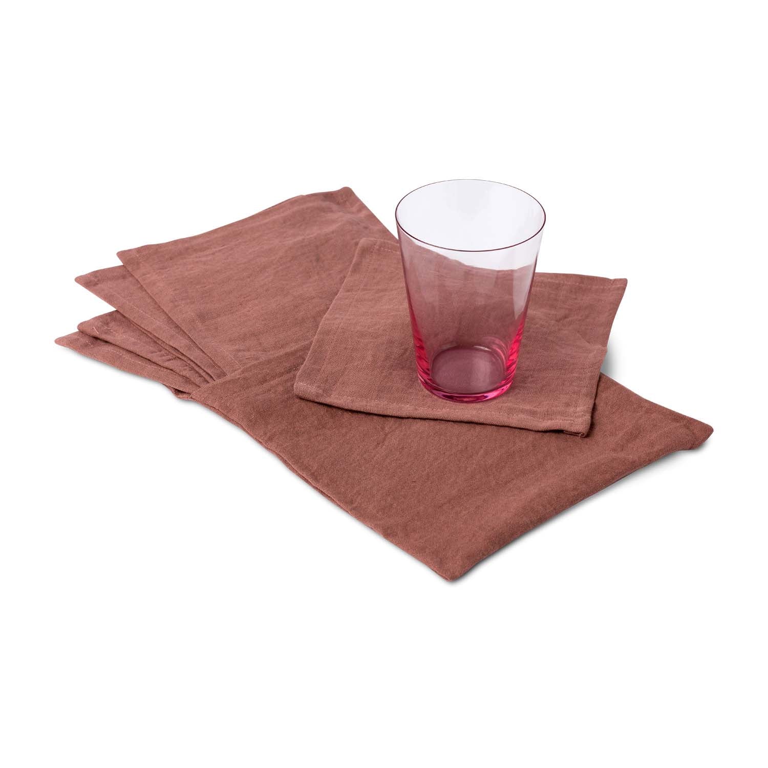 Italian Crushed Linen Cocktail Napkin Set - Image 2