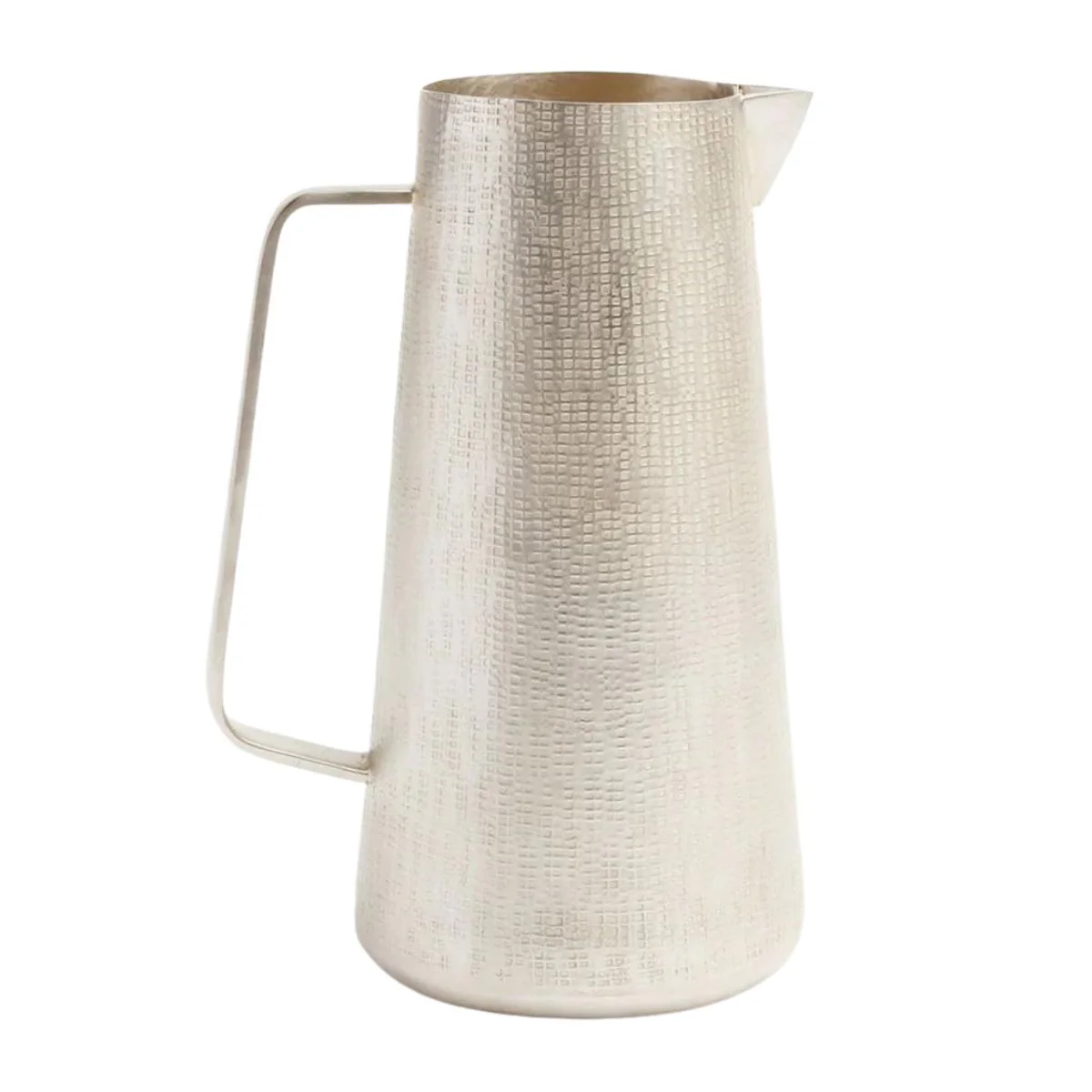 Etched Matte Silver Pitcher