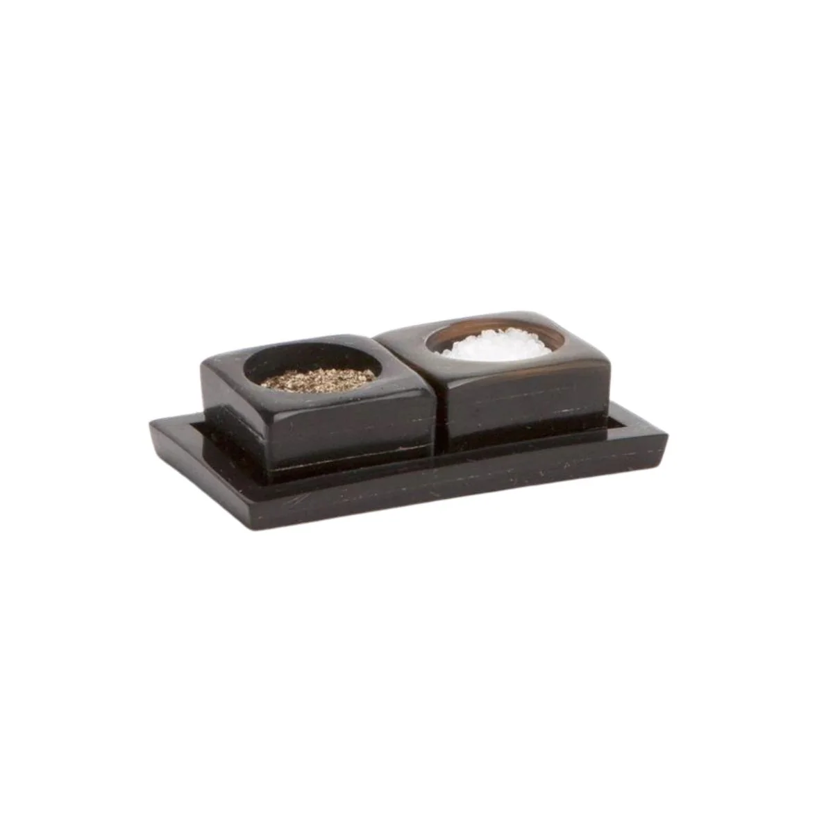 Natural & Black Horn Pinch Bowls, Set of 2 - Image 2