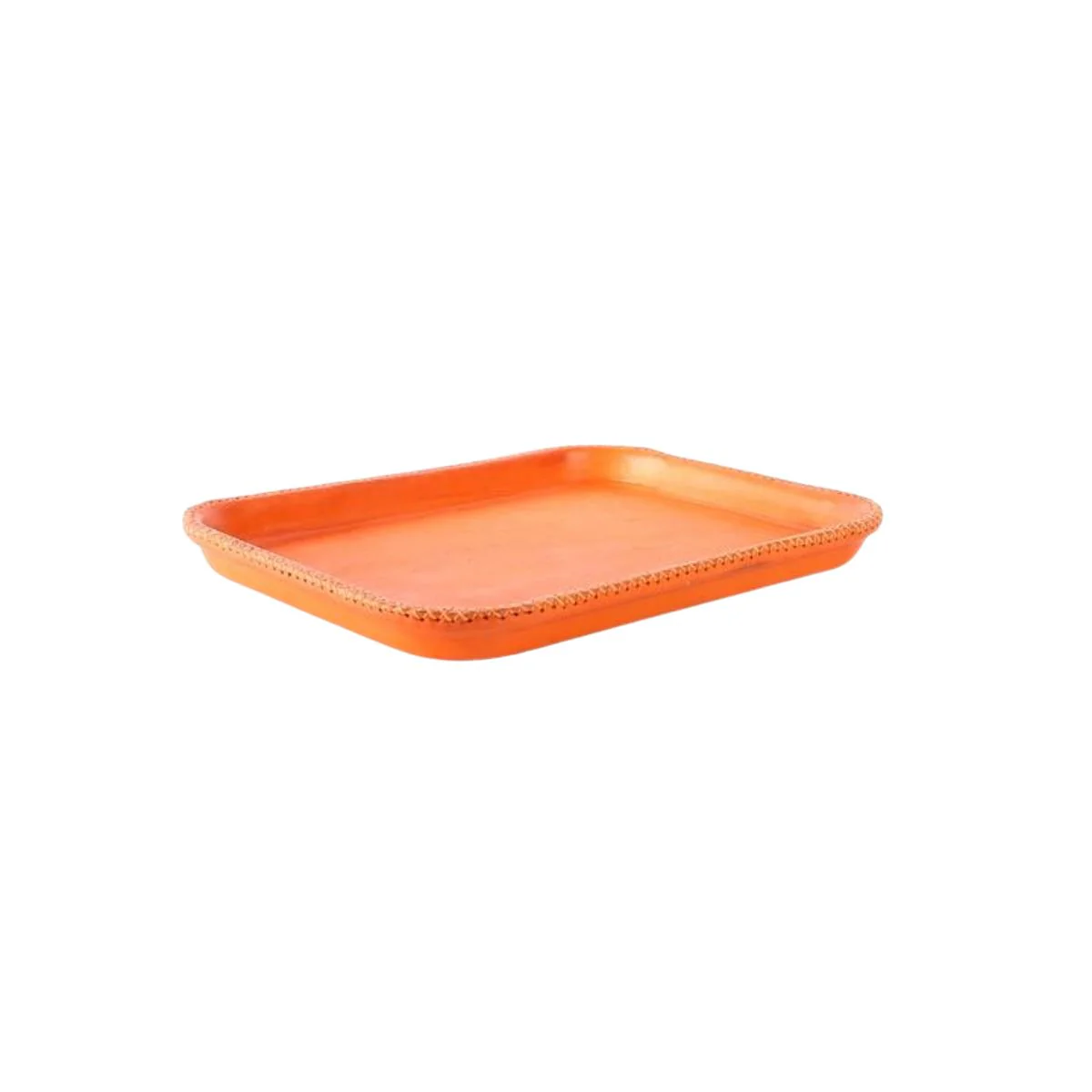 Hand Stitched Rectangle Leather Tray 10" X 8" - Image 4