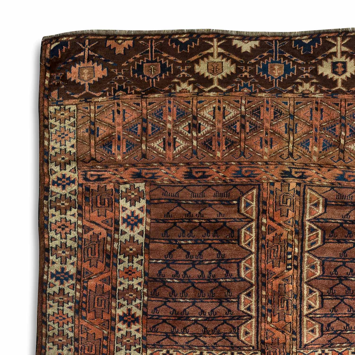 Antique Persian #73 Turkaman Brown Rug 4.5' x 5.5' - Image 2
